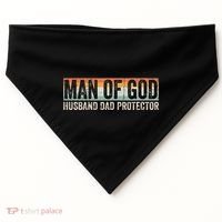 Man Of God Husband Dad Protector Christian Dad FatherS Day USA-Made Doggie Bandana thumb 0