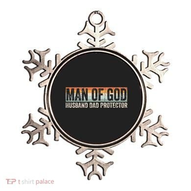 Man Of God Husband Dad Protector Christian Dad FatherS Day Ornament