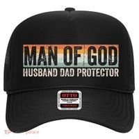 Man Of God Husband Dad Protector Christian Dad FatherS Day Hat thumb 0