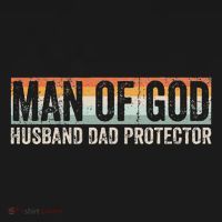 Man Of God Husband Dad Protector Christian Dad FatherS Day Tank Top thumb 6