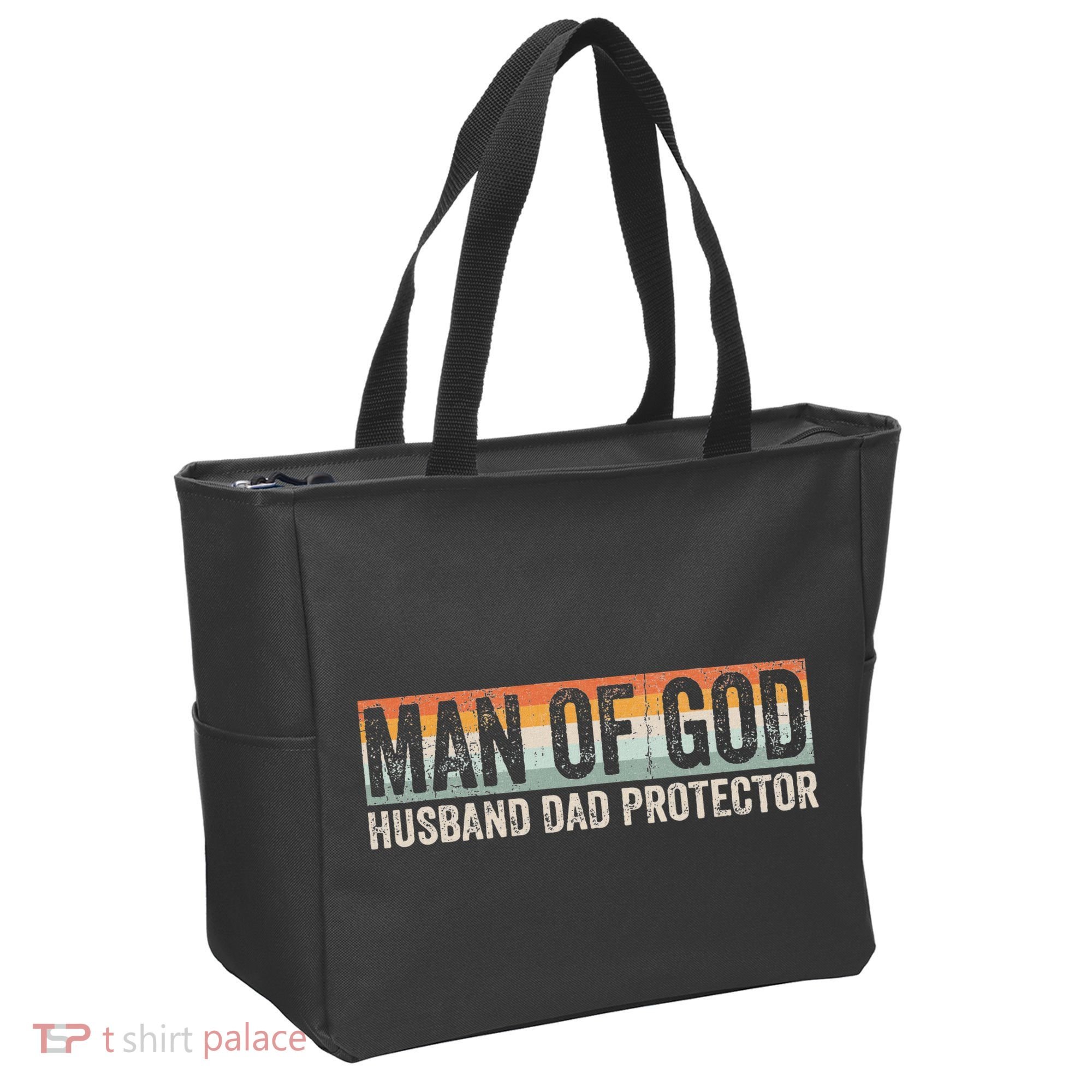 Man Of God Husband Dad Protector Christian Dad FatherS Day Tote Bag