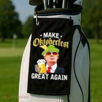 Make Oktoberfest Great Again Funny Trump Drink Beer Mug Golf Towel thumb 2