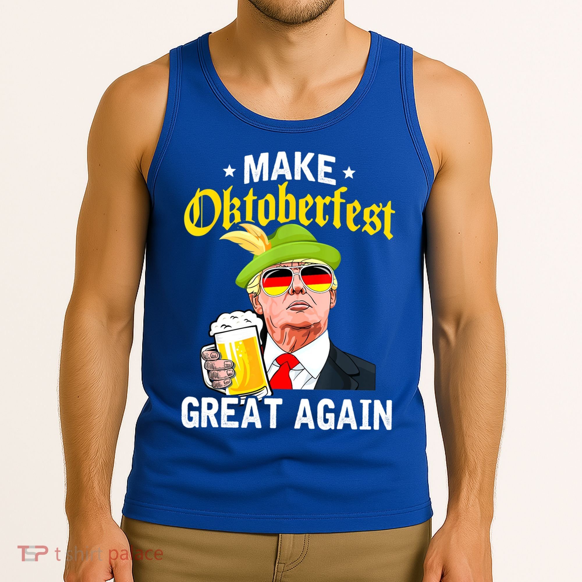 Make Oktoberfest Great Again Funny Trump Drink Beer Mug Tank Top