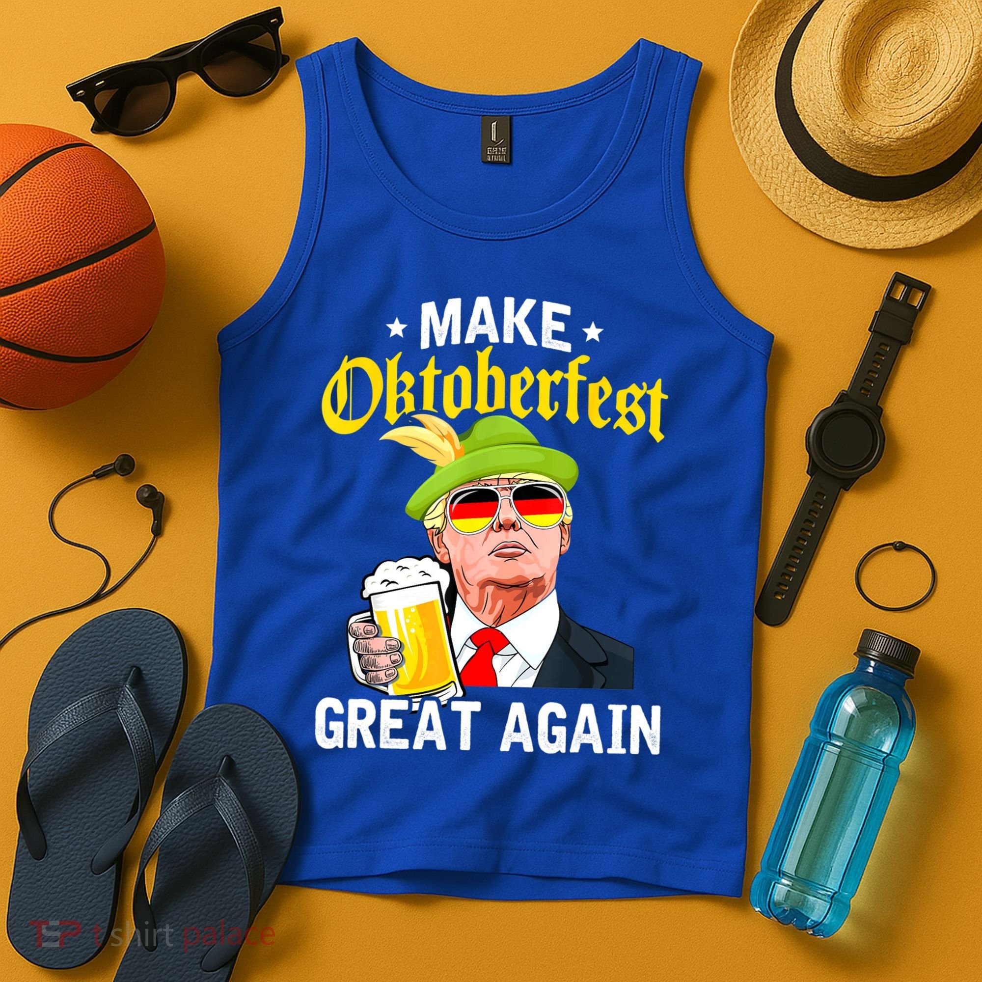 Make Oktoberfest Great Again Funny Trump Drink Beer Mug Tank Top