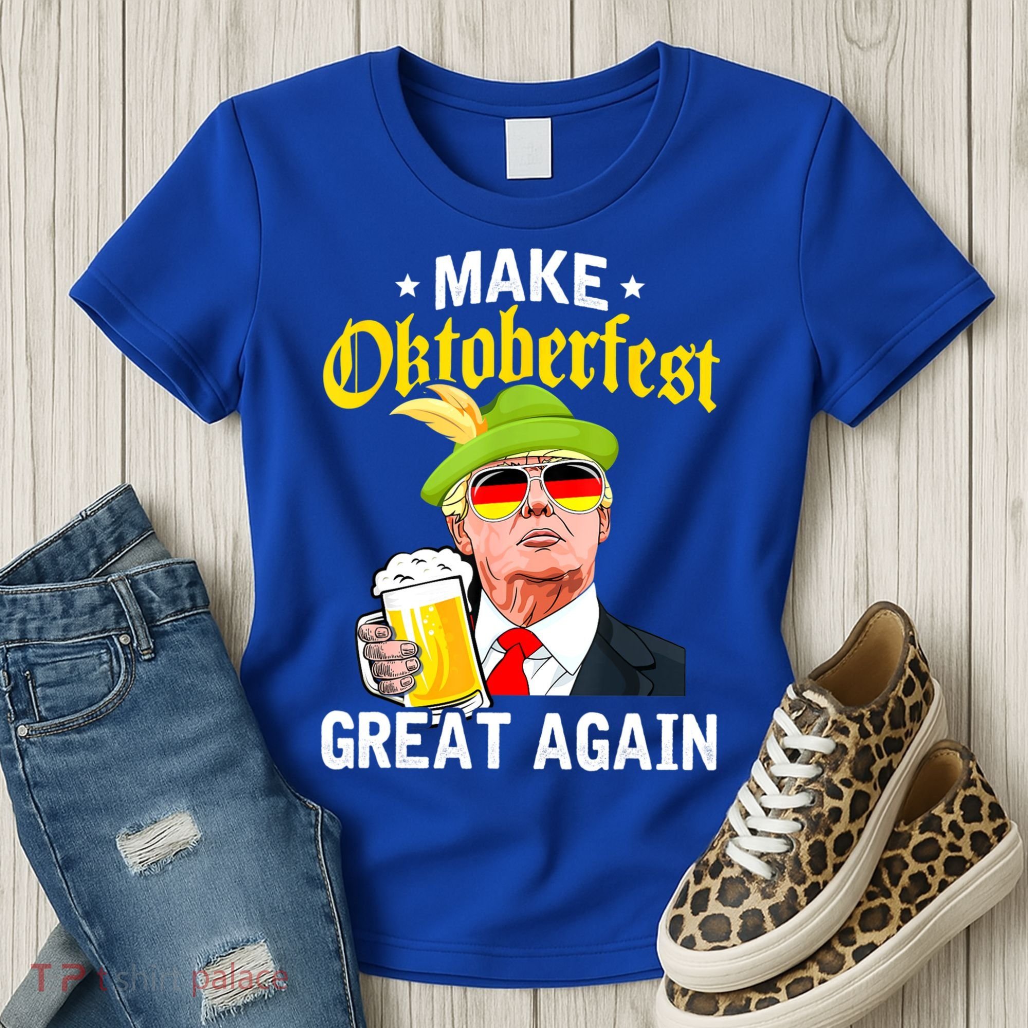 Make Oktoberfest Great Again Funny Trump Drink Beer Mug Women's T-Shirt