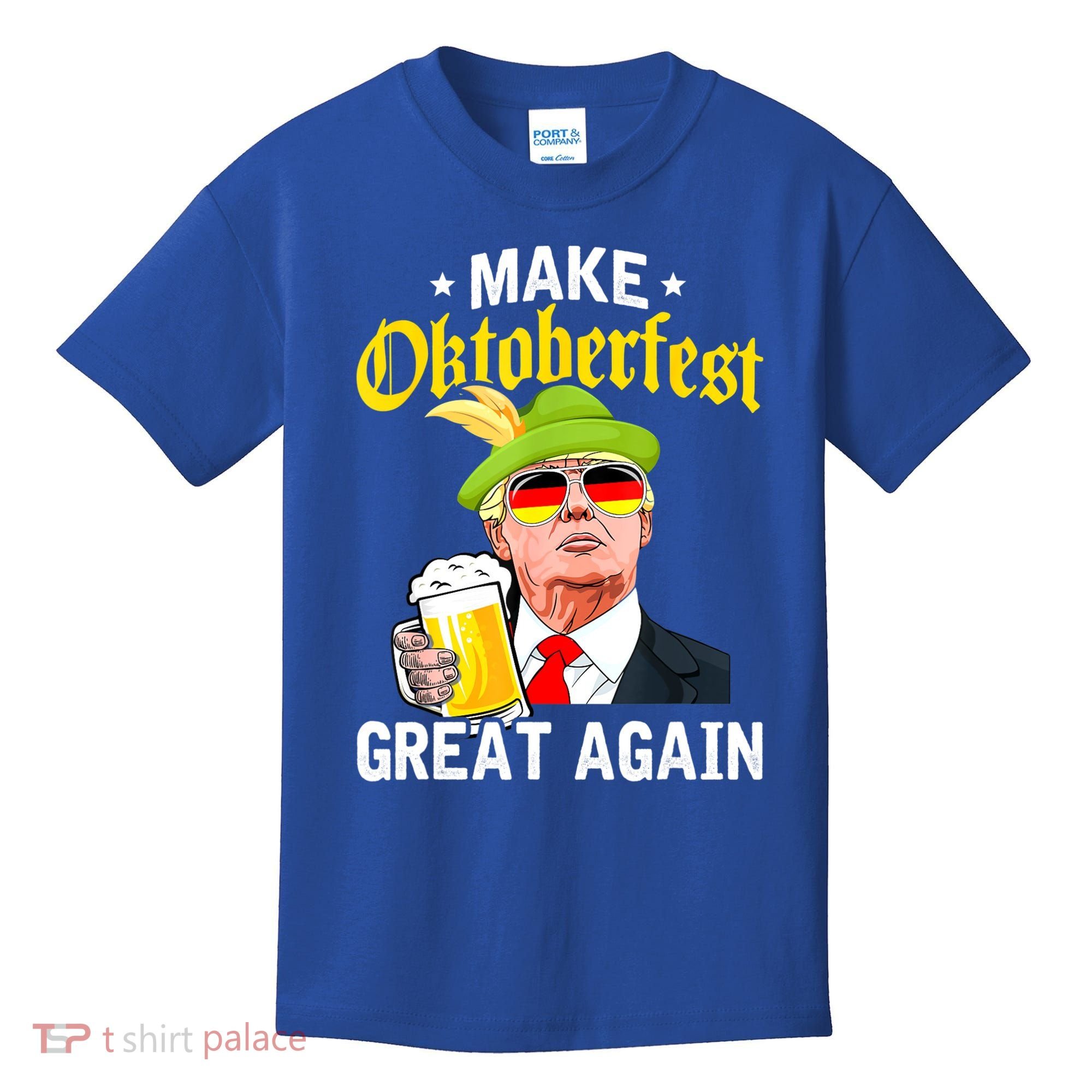 Make Oktoberfest Great Again Funny Trump Drink Beer Mug Kids T-Shirt