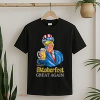 Make Oktoberfest Great Again Funny Trump Drink Beer Festival T-Shirt thumb 2