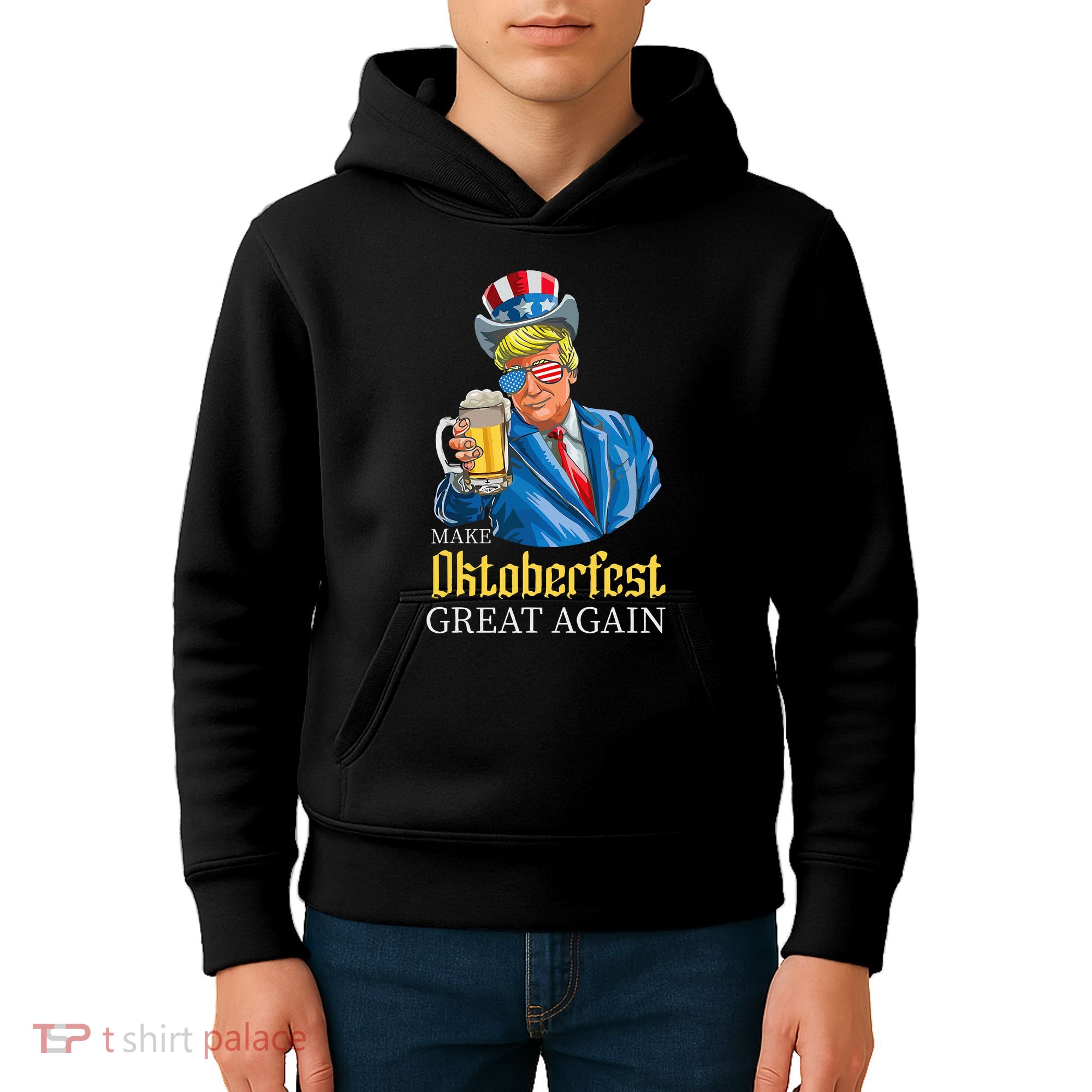 Make Oktoberfest Great Again Funny Trump Drink Beer Festival Kids Hoodie
