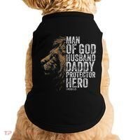 Man Of God Husband Daddy Protector Hero Fathers Gift Dad Doggie Tank thumb 0