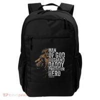 Man Of God Husband Daddy Protector Hero Fathers Gift Dad Backpack thumb 0