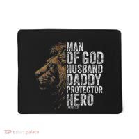 Man Of God Husband Daddy Protector Hero Fathers Gift Dad Mousepad thumb 0