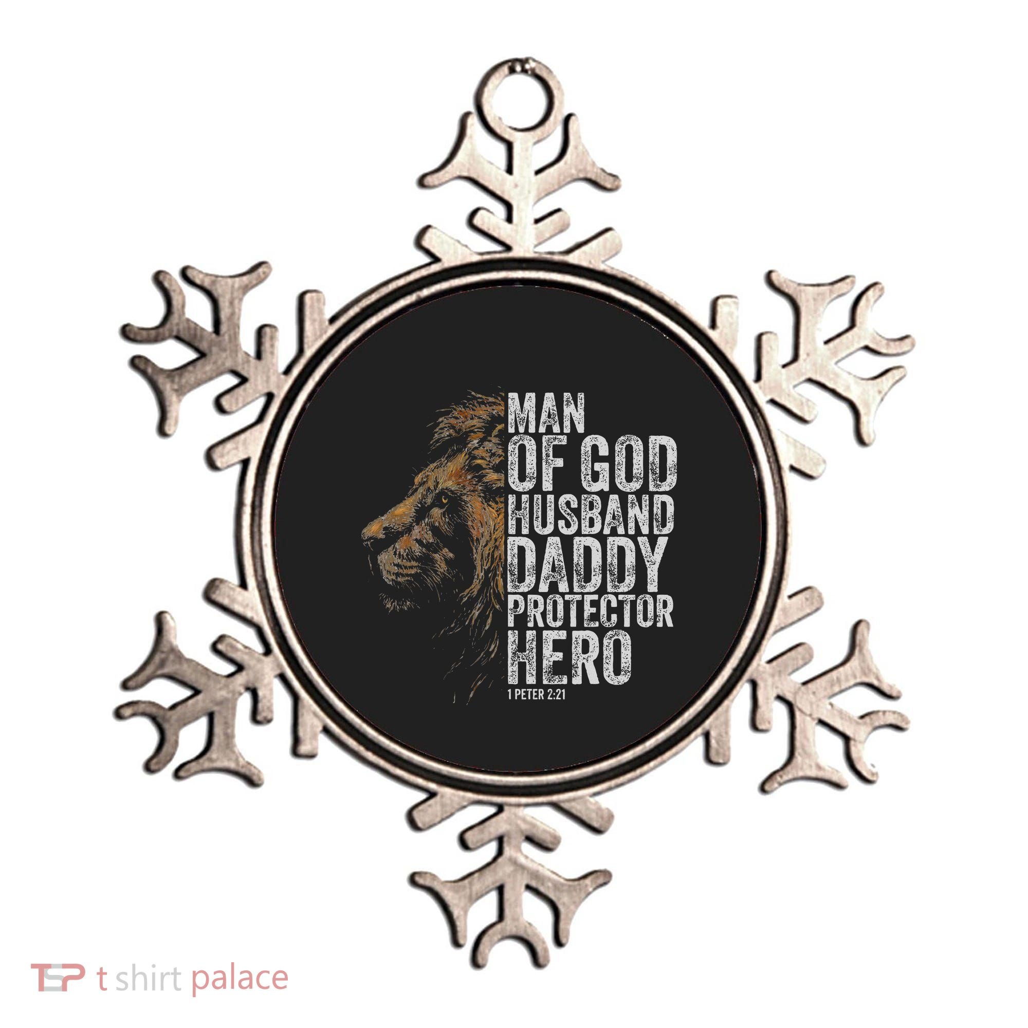 Man Of God Husband Daddy Protector Hero Fathers Gift Dad Ornament