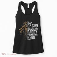 Man Of God Husband Daddy Protector Hero Fathers Gift Dad Women's Tank Top thumb 0