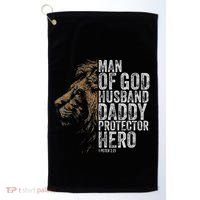 Man Of God Husband Daddy Protector Hero Fathers Gift Dad Golf Towel thumb 0