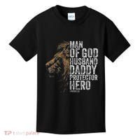 Man Of God Husband Daddy Protector Hero Fathers Gift Dad Kids T-Shirt thumb 0