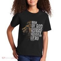 Man Of God Husband Daddy Protector Hero Fathers Gift Dad Kids T-Shirt thumb 2