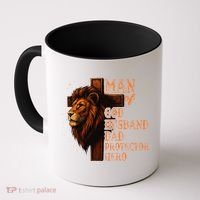 Man Of God Husband Daddy Protector Hero Lion Fathers Day Coffee Mug thumb 0