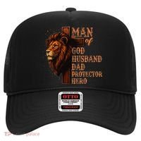 Man Of God Husband Daddy Protector Hero Lion Fathers Day Hat thumb 0
