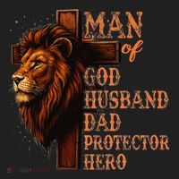 Man Of God Husband Daddy Protector Hero Lion Fathers Day Hat thumb 2