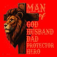 Man Of God Husband Daddy Protector Hero Lion Fathers Day Santa Hat thumb 1