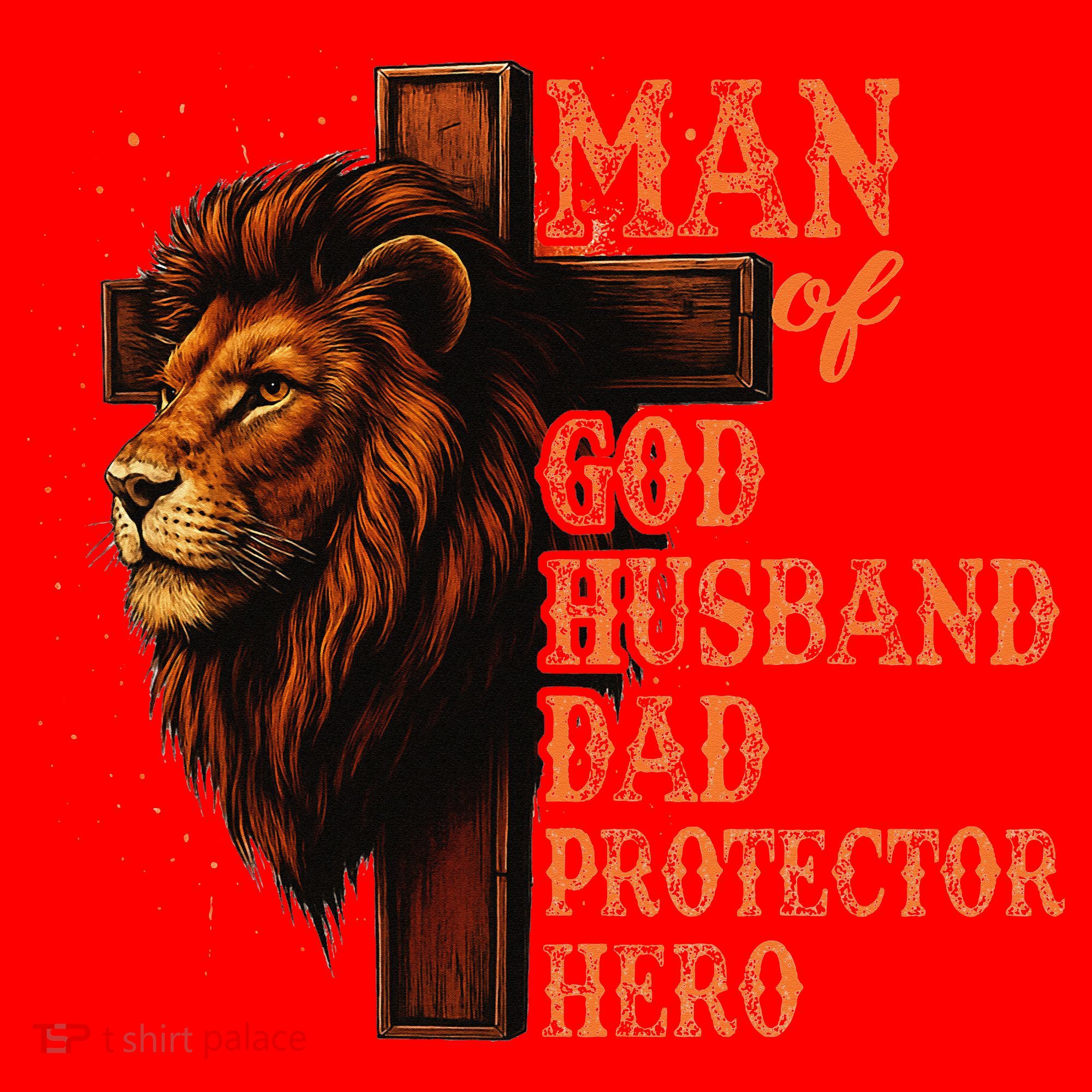 Man Of God Husband Daddy Protector Hero Lion Fathers Day Santa Hat