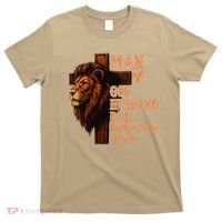 Man Of God Husband Daddy Protector Hero Lion Fathers Day T-Shirt thumb 0