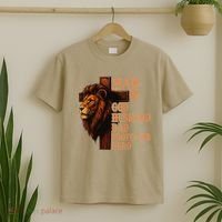 Man Of God Husband Daddy Protector Hero Lion Fathers Day T-Shirt thumb 2