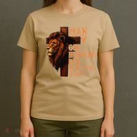 Man Of God Husband Daddy Protector Hero Lion Fathers Day T-Shirt thumb 4