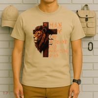 Man Of God Husband Daddy Protector Hero Lion Fathers Day T-Shirt thumb 6