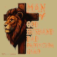 Man Of God Husband Daddy Protector Hero Lion Fathers Day T-Shirt thumb 7