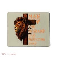 Man Of God Husband Daddy Protector Hero Lion Fathers Day Mousepad thumb 0