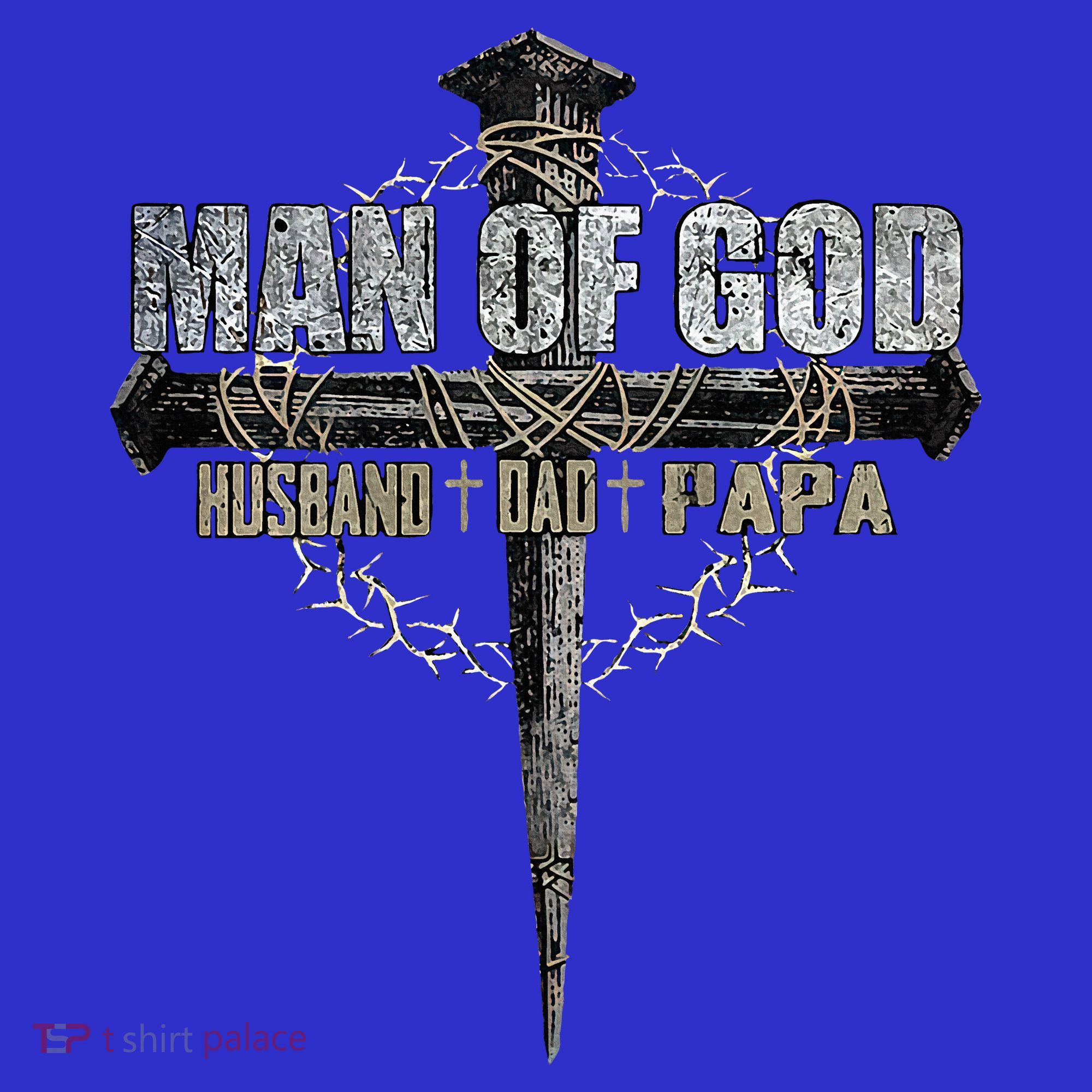 Man Of God Husband Dad Papa Christian Cross FatherS Day Polo