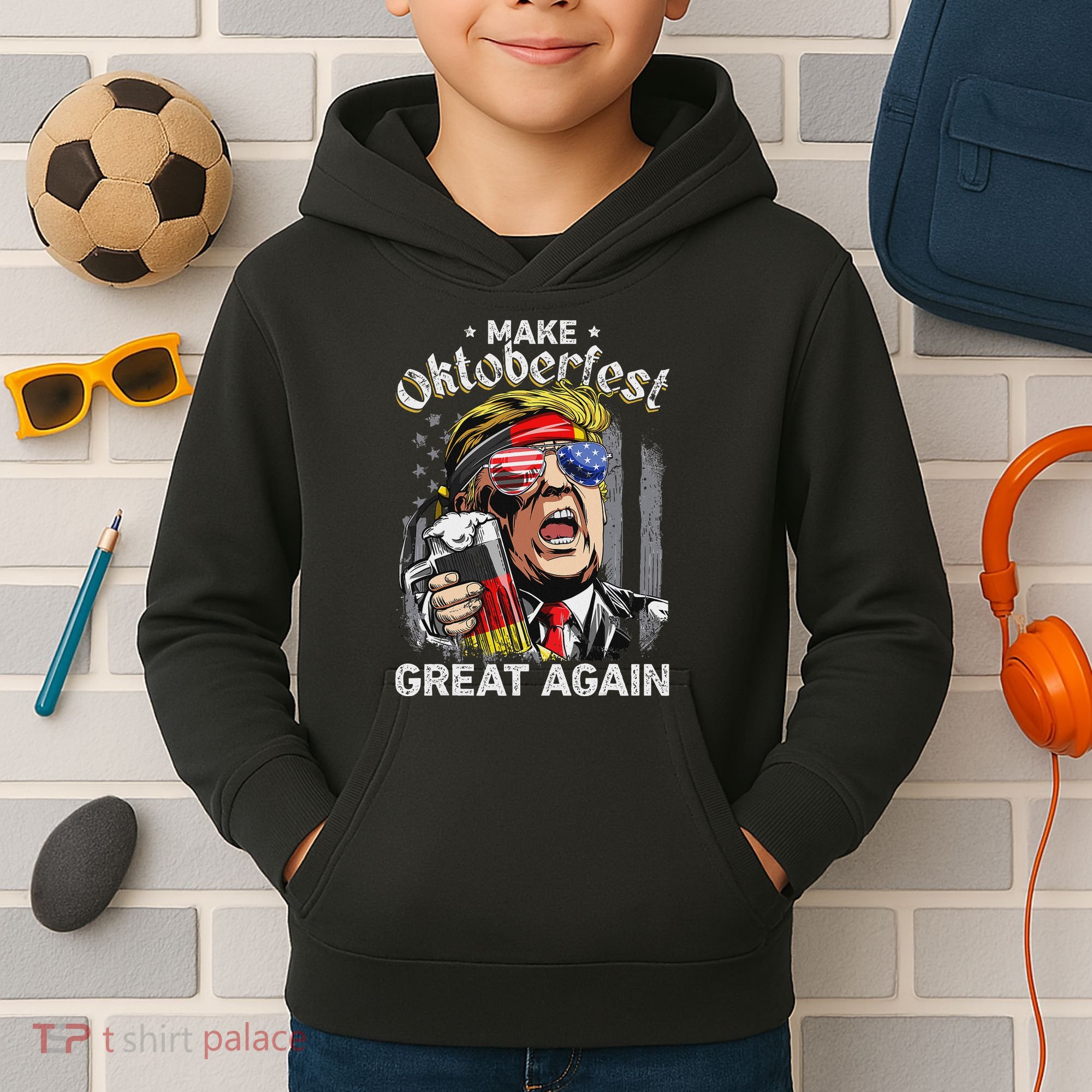Make Oktoberfest Great Again Trump Kids Hoodie