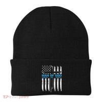 Man Of God Cross American Flag Jesus Christian Beanie thumb 0