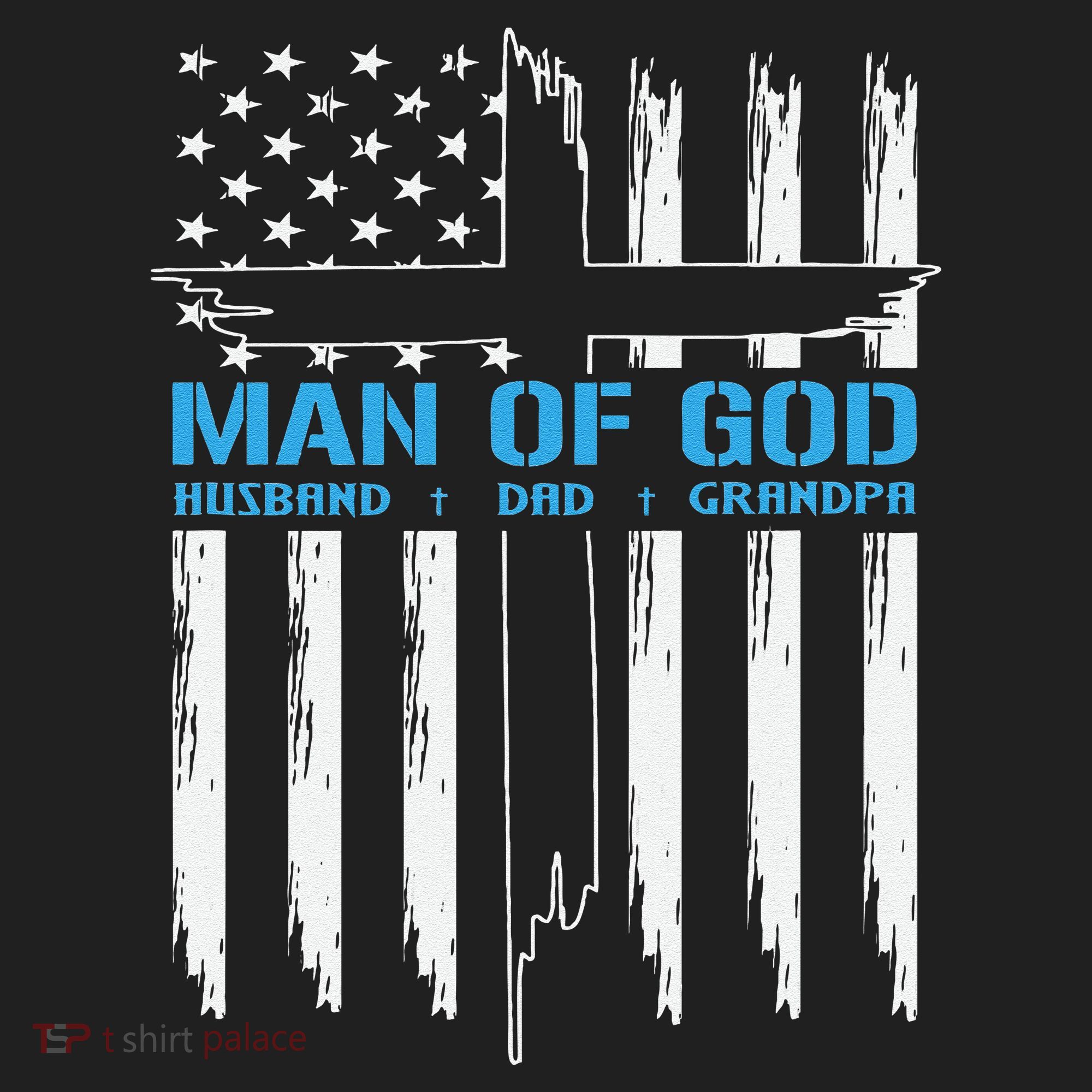 Man Of God Cross American Flag Jesus Christian Beanie