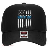Man Of God Cross American Flag Jesus Christian Hat thumb 0