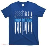 Man Of God Cross American Flag Jesus Christian T-Shirt thumb 0