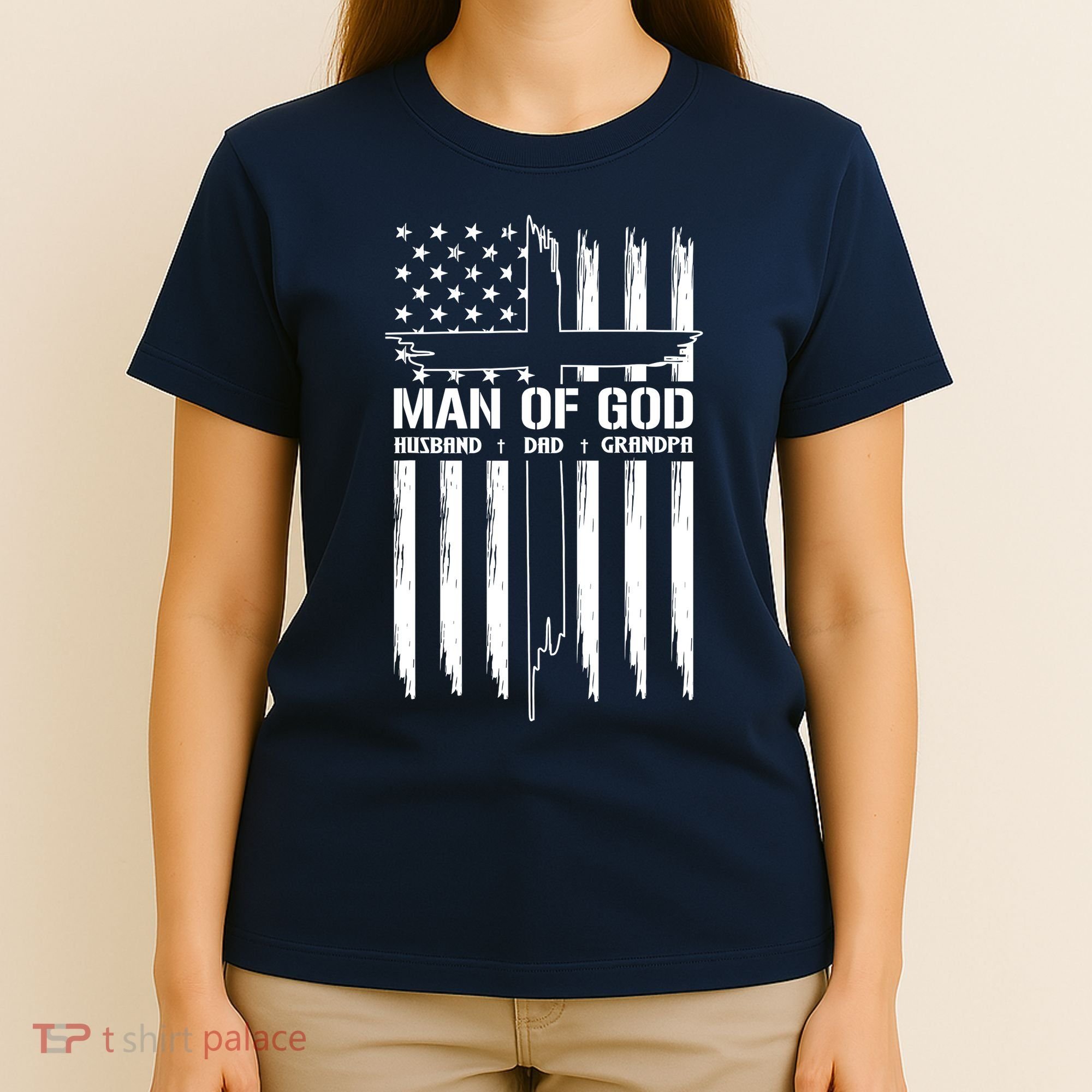 Man Of God Husband Dad Grandpa Funny T-Shirt