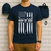 Man Of God Husband Dad Grandpa Funny T-Shirt thumb 6