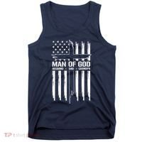 Man Of God Husband Dad Grandpa Funny Tank Top thumb 0