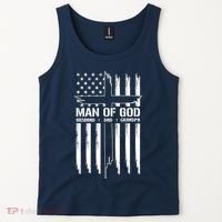 Man Of God Husband Dad Grandpa Funny Tank Top thumb 2
