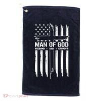 Man Of God Husband Dad Grandpa Funny Golf Towel thumb 0