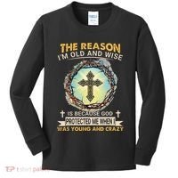 Man Of God The Reason I Am Old And Wise Is Because God Prote Kids Long Sleeve Shirt thumb 0