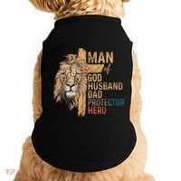 Man Of God Husband Daddy Protector Hero Lion FatherS Day Doggie Tank thumb 0