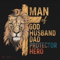 Man Of God Husband Daddy Protector Hero Lion FatherS Day Women's Tank Top thumb 5