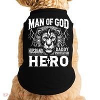 Man Of God Husband Daddy Protector Hero Dad Father's Day Doggie Tank thumb 0
