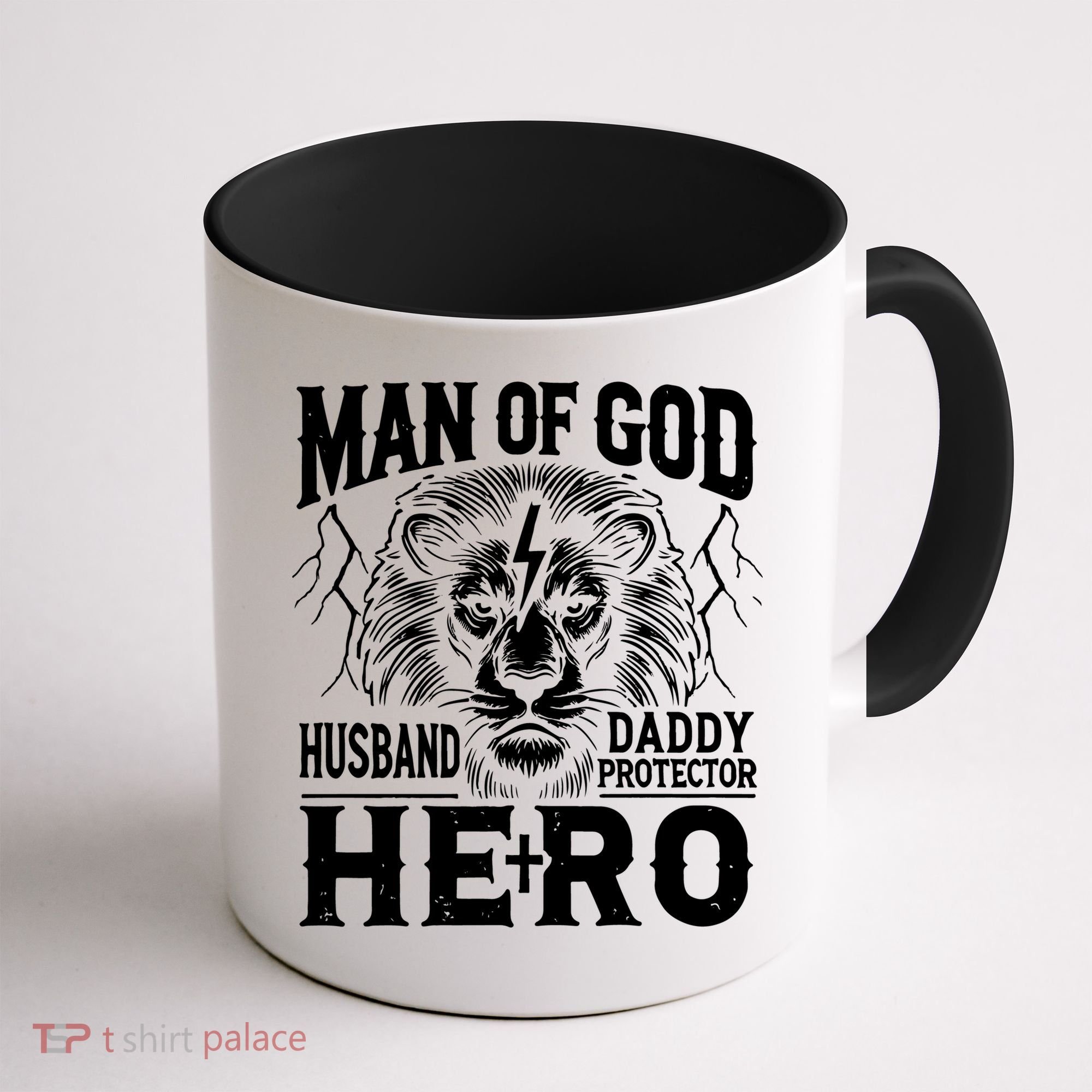 Man Of God Husband Daddy Protector Hero Dad Father's Day Coffee Mug