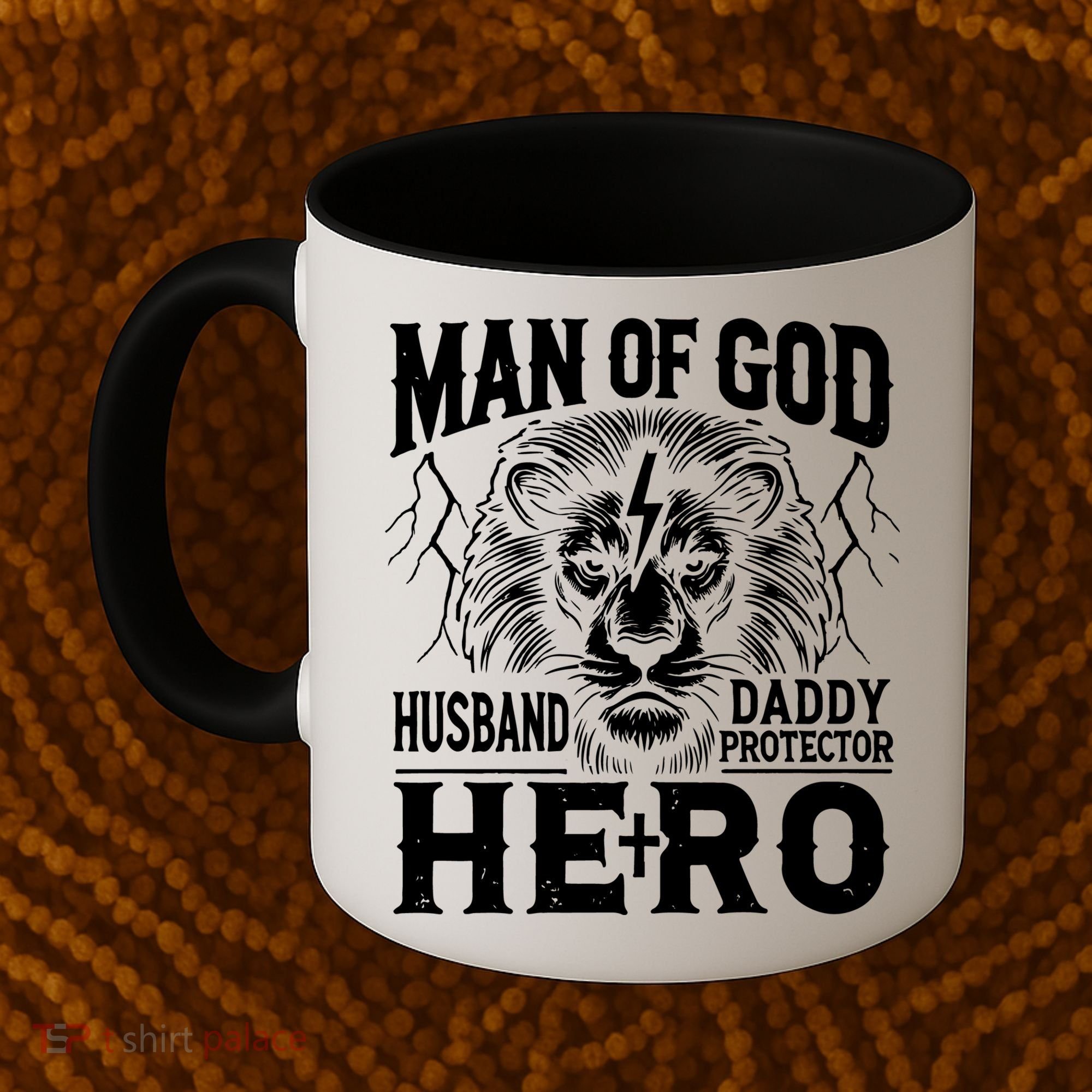 Man Of God Husband Daddy Protector Hero Dad Father's Day Coffee Mug