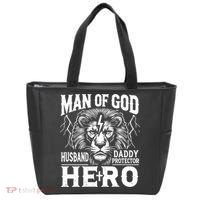 Man Of God Husband Daddy Protector Hero Dad Father's Day Tote Bag thumb 0