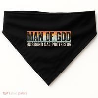Man Of God Husband Dad Protector Christian Dad Father's Day USA-Made Doggie Bandana thumb 0